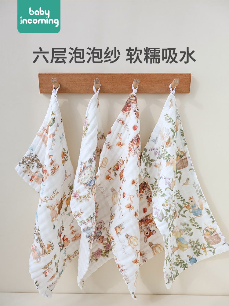 Baby Gauze Small Square Towel Pure Cotton Type A Saliva Towel Baby Wash Towel Newborn Bath Face Wash Kidsren'S Handkerchief - Image 2